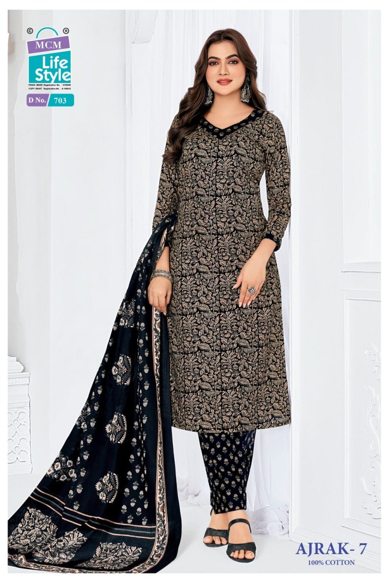 Ajrak Vol 4 By Mcm Pure Cotton Readymade Dress 
